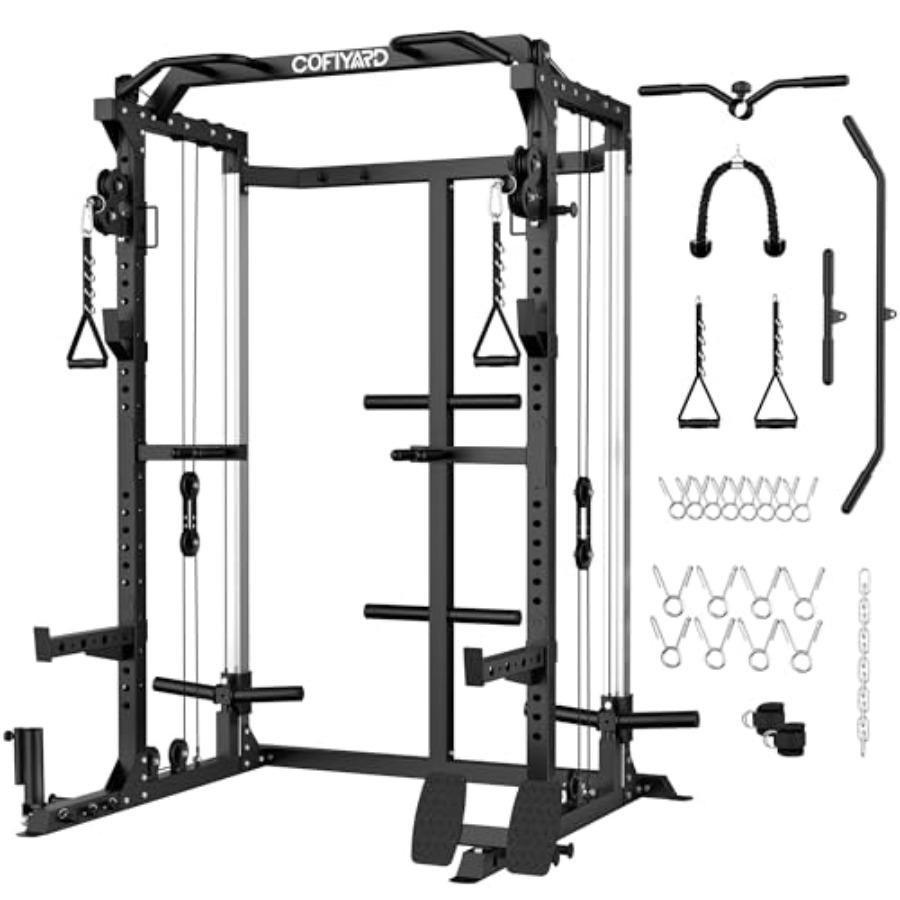 Home Gym Rack With Cables - Power Cage Power Rack with Dual