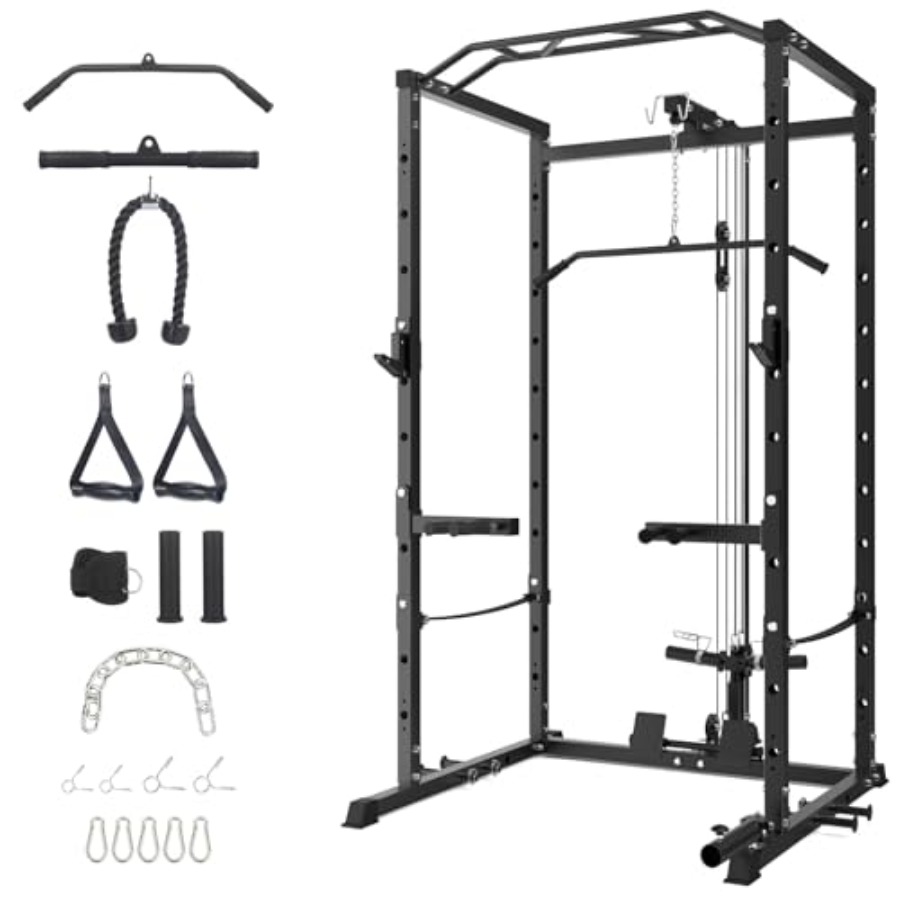 Lat Pulldown Cable - Home Gym Power Cage Heavy-Duty Squat
