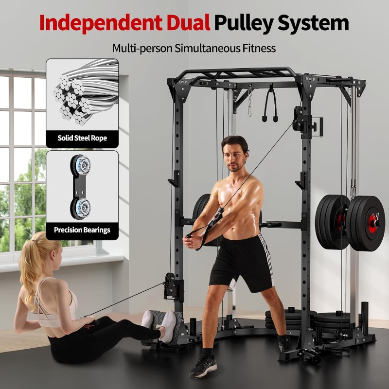 JEEKEE 2000LB Heavy Duty Power - Home Gym Rack With Cables recensie en prijs