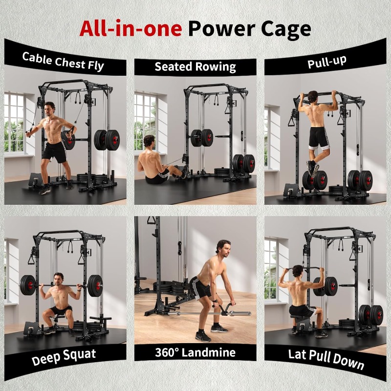 JEEKEE 2000LB Heavy Duty Power - Home Gym Rack With Cables recensie en prijs
