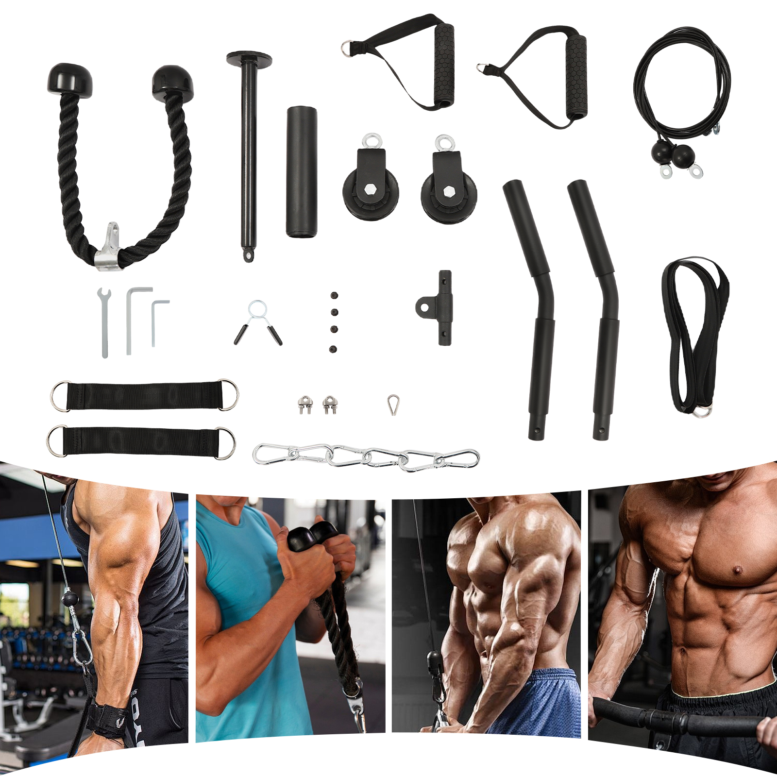 264LBS Load Capacity Cable Pul - Lat Pulldown Cable recensie en prijs