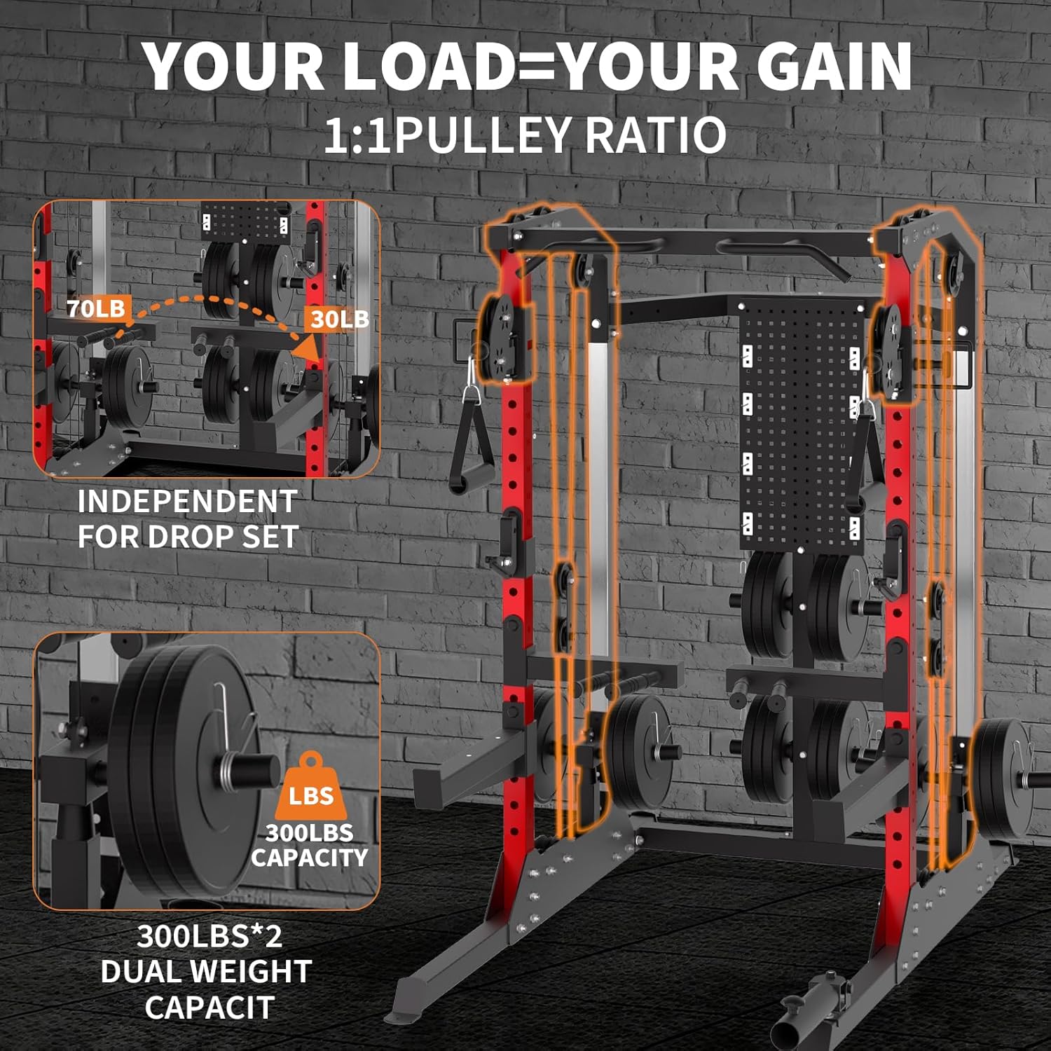 Power Cage, 2000LB Power Rack  - Home Gym Rack With Cables recensie en prijs