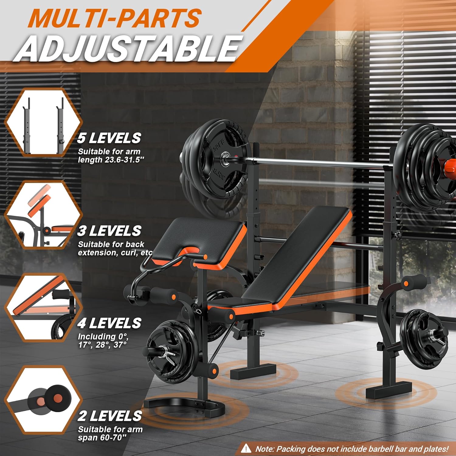 6-in-1 Weight Bench 770LBS wit - Home Gym Leg recensie en prijs