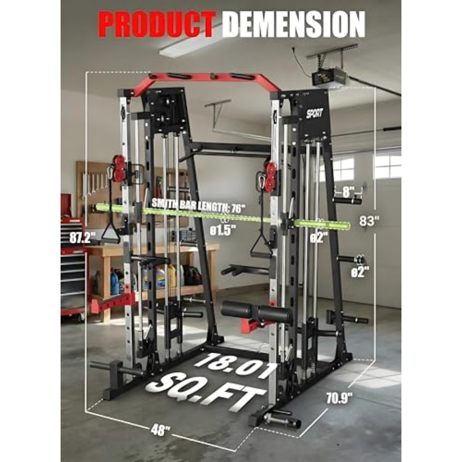 Smith Machine Home Gym All in  - Home Gym Rack With Cables recensie en prijs