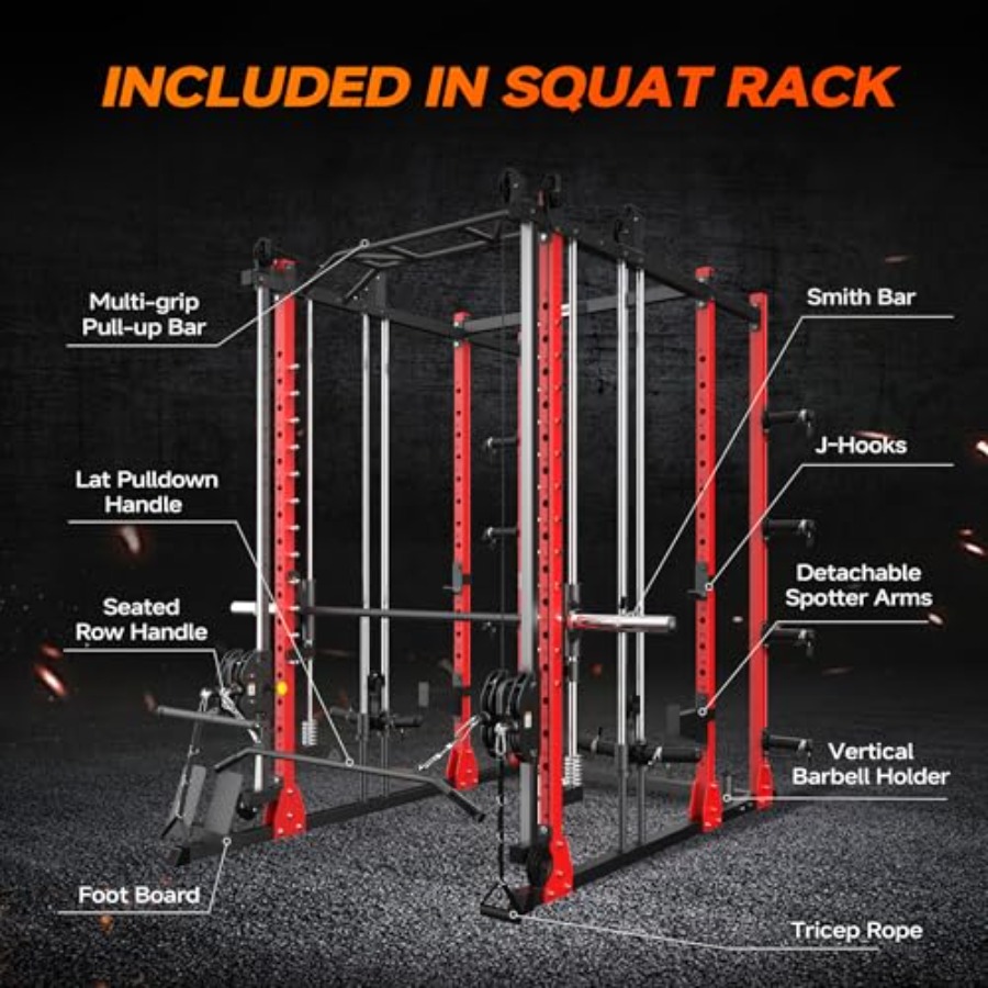 All-in-One Power Rack with Smi - Home Gym Rack With Cables recensie en prijs
