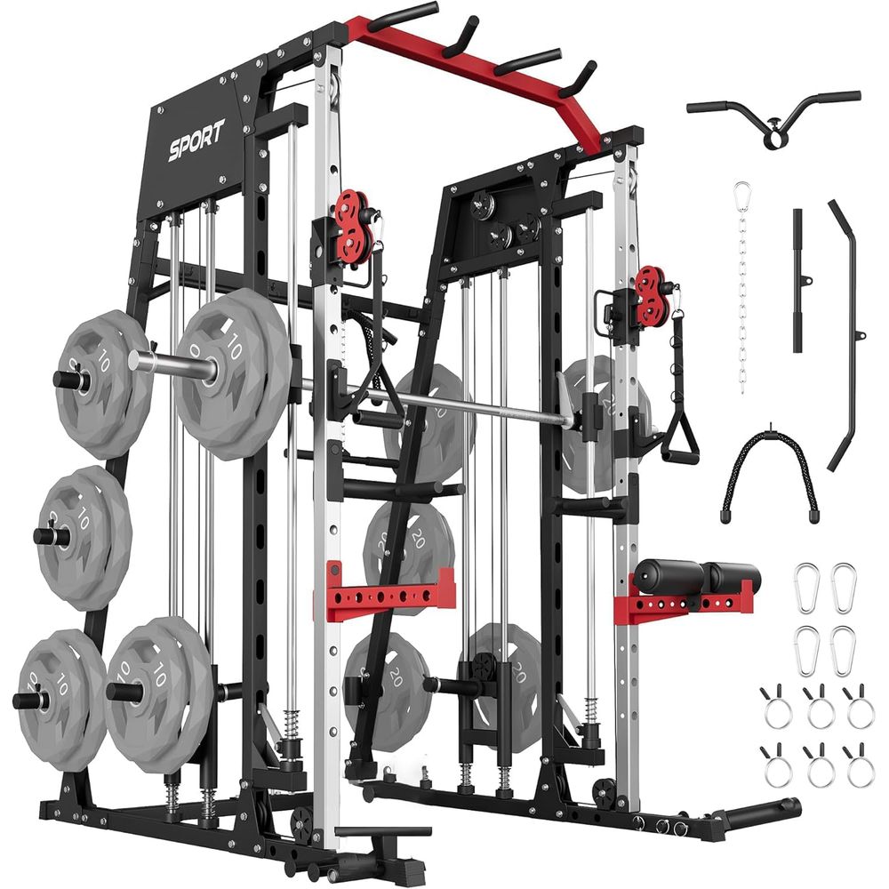 Home Gym Power Cage with Smith - Lat Pulldown Cable recensie en prijs