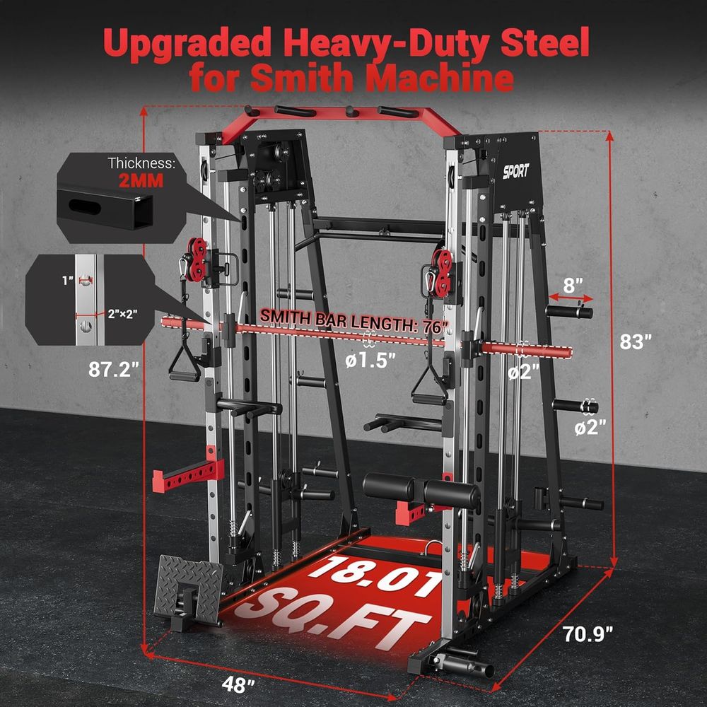 Home Gym Power Cage with Smith - Lat Pulldown Cable recensie en prijs