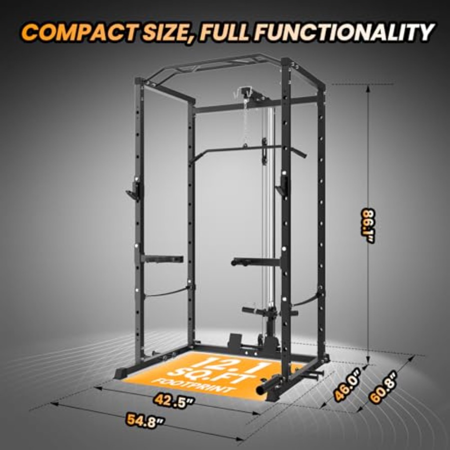 Home Gym Power Cage Heavy-Duty - Lat Pulldown Cable recensie en prijs