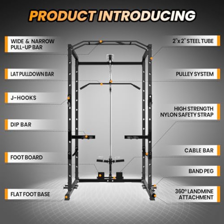 Home Gym Power Cage Heavy-Duty - Lat Pulldown Cable recensie en prijs