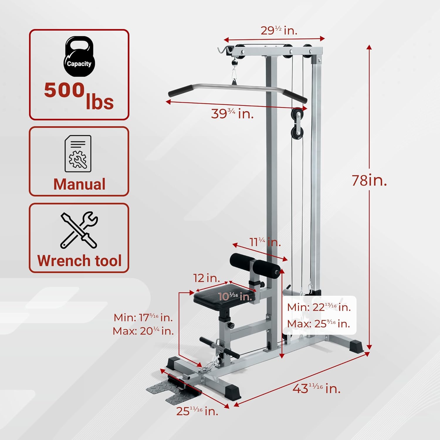 Fitness Gym, Robust Metal, Sil - Lat Pulldown Cable recensie en prijs