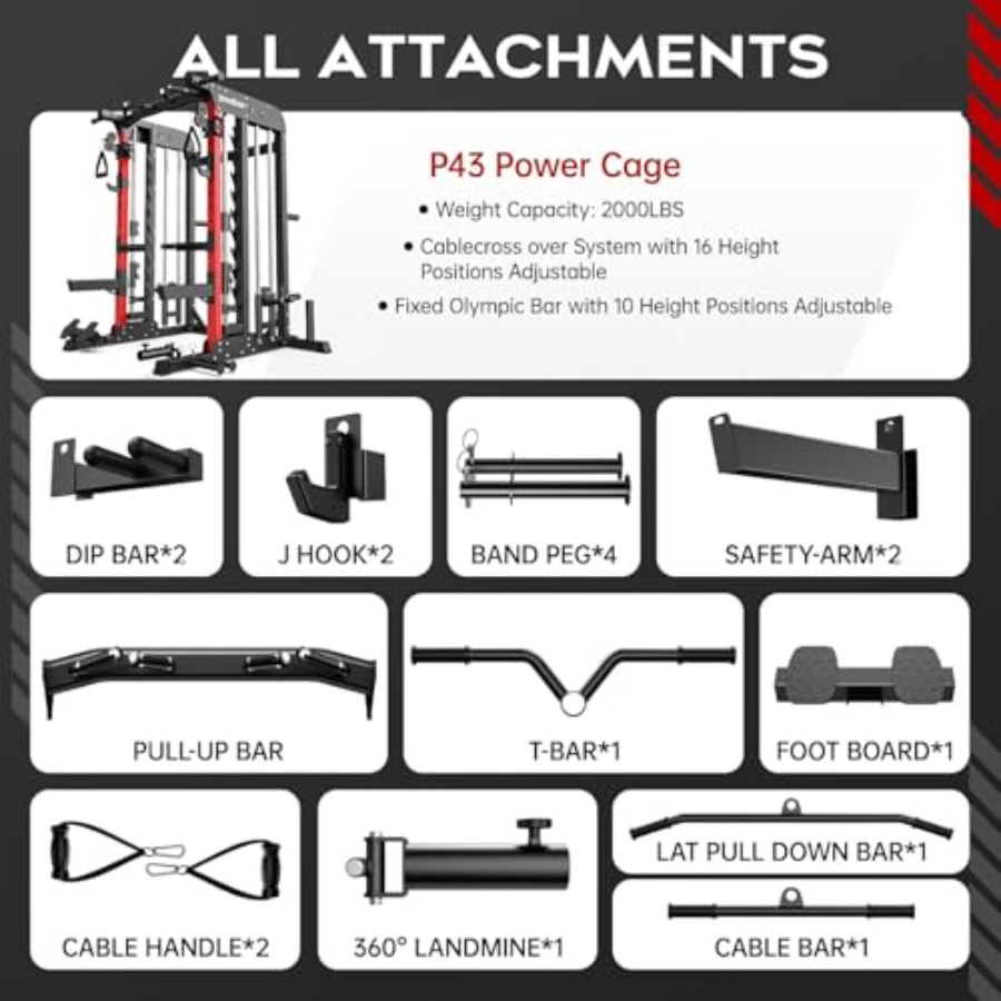 Home Gym Power Cage 2000LB Squ - Home Gym Rack With Cables recensie en prijs